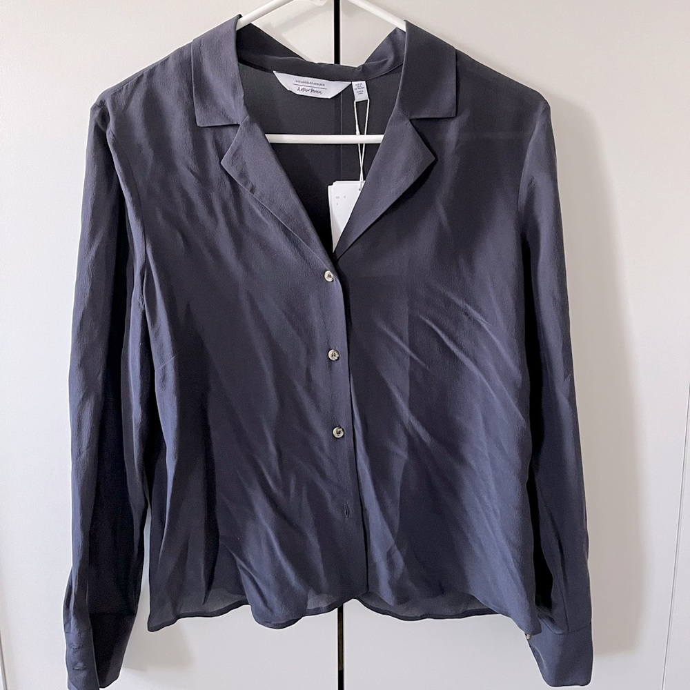Silk button up top